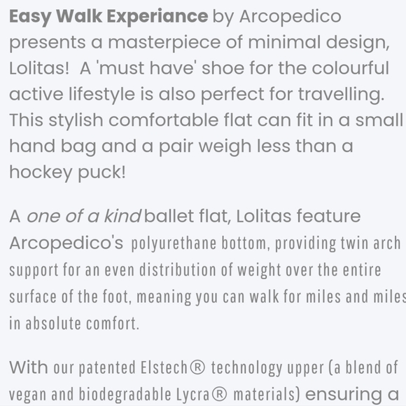 A'RCOPEDICO | Lolita comfort barefoot washable ballet flat shoes NWOT - Picture 5 of 6